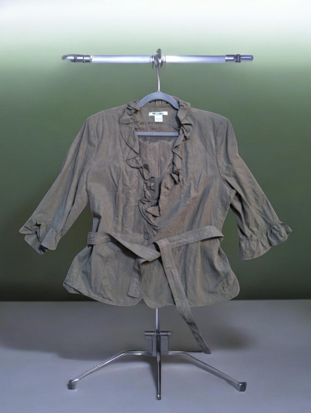 Peter Nygard Size 16 Army Green Belted Jacket